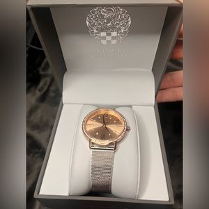 Vince Camuto Two Tone Mesh Watch silver/gold